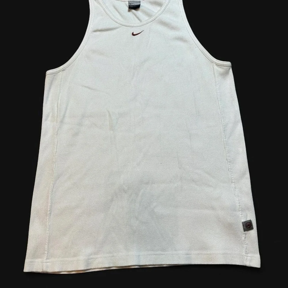 Vintage Nike Tank Top Ribbed Center‎ Check Swoosh Basketball Retro 90s Men XXL